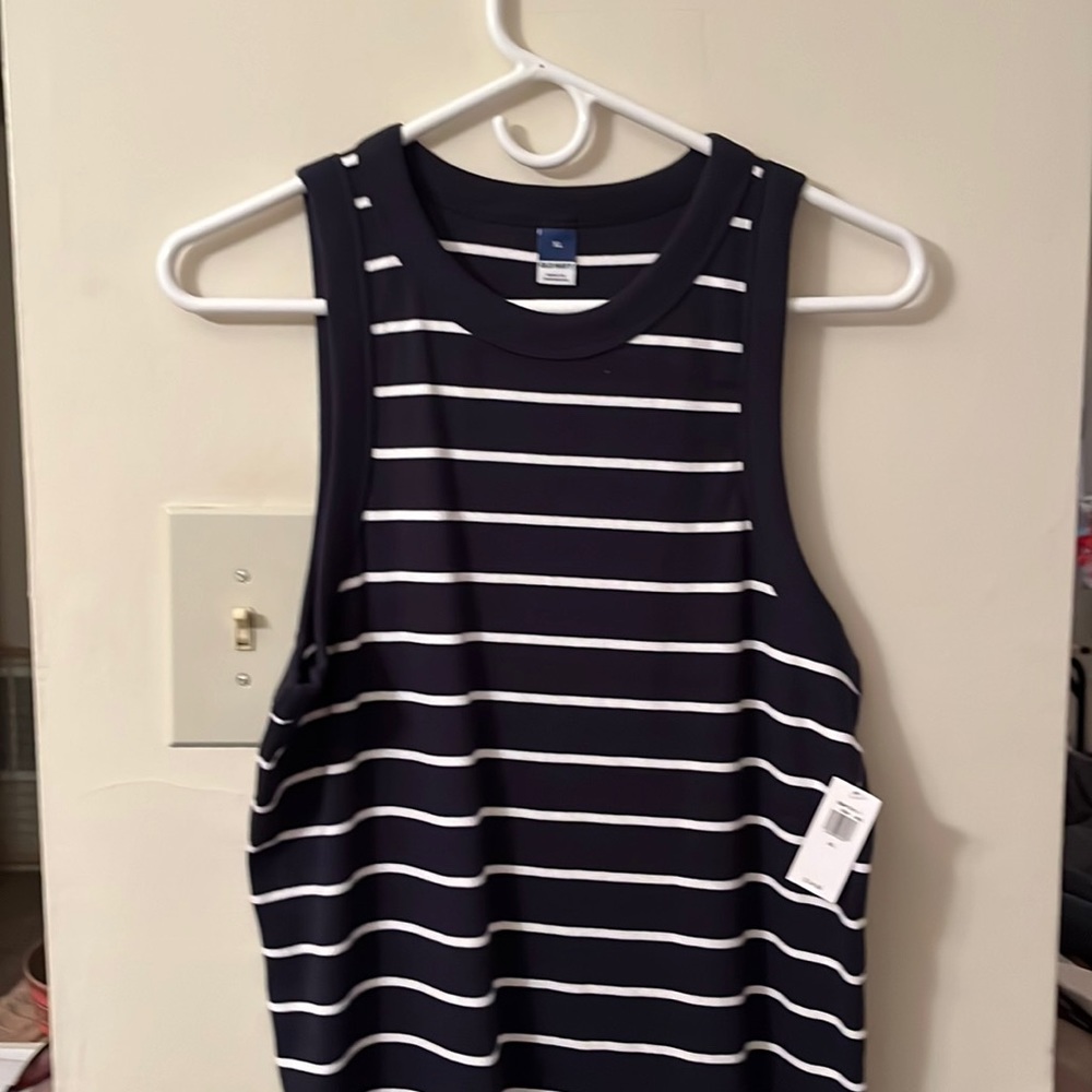 Old navy knit blue and white dress